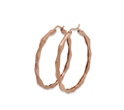 Orecchini Evoluzione in bronzo oro rosa, collezione Essenza di Tiziana Piola