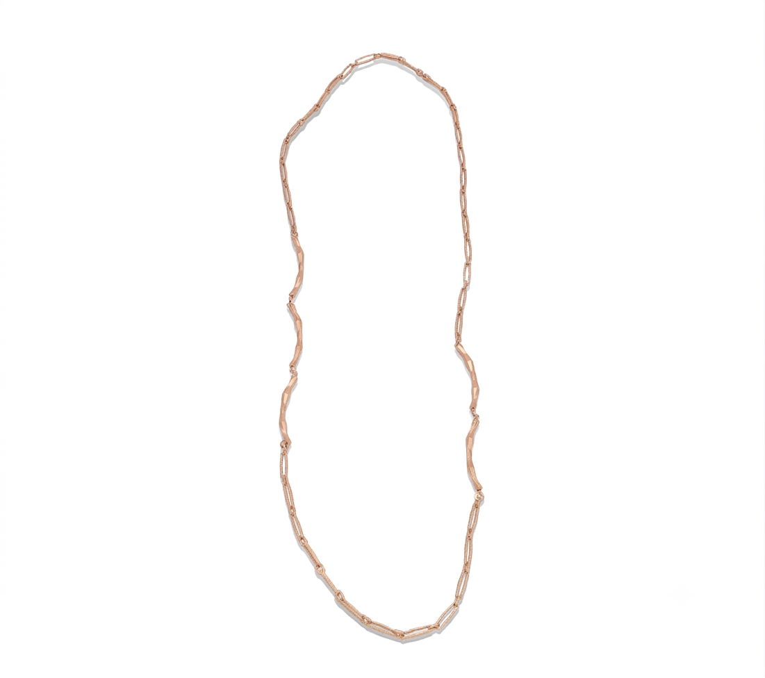 Collana Infinito in bronzo oro rosa, collezione Essenza di Tiziana Piola