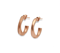 Orecchini Origine in bronzo oro rosa, collezione Essenza di Tiziana Piola